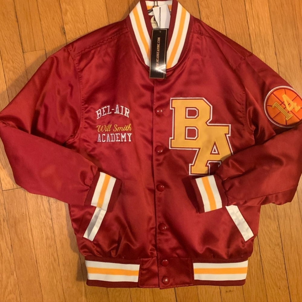 Red 'Bel-Air Academy' letterman jacket